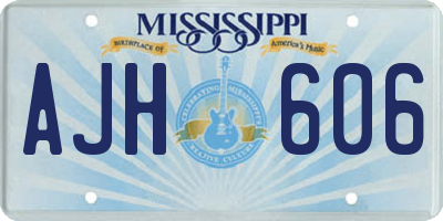 MS license plate AJH606