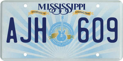 MS license plate AJH609