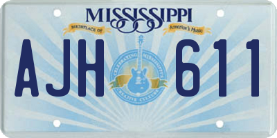 MS license plate AJH611