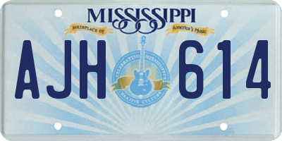 MS license plate AJH614