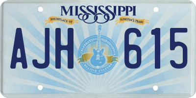 MS license plate AJH615