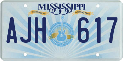 MS license plate AJH617