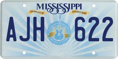 MS license plate AJH622