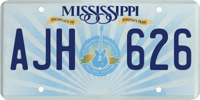 MS license plate AJH626