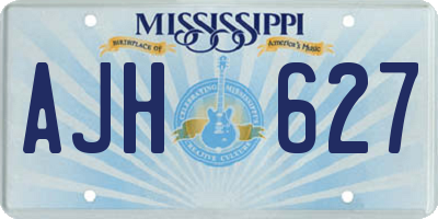 MS license plate AJH627