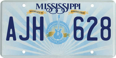 MS license plate AJH628