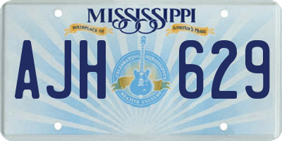 MS license plate AJH629