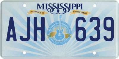 MS license plate AJH639