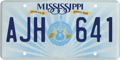 MS license plate AJH641