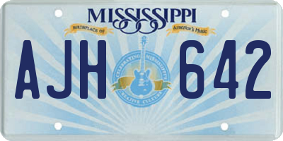 MS license plate AJH642