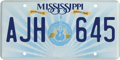 MS license plate AJH645