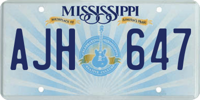 MS license plate AJH647