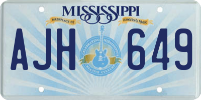 MS license plate AJH649