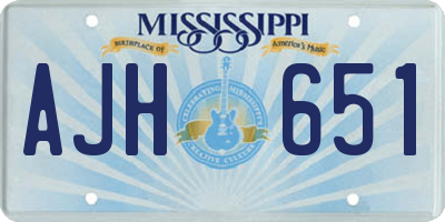 MS license plate AJH651