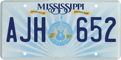 MS license plate AJH652