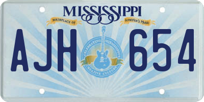 MS license plate AJH654