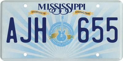 MS license plate AJH655
