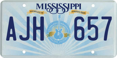 MS license plate AJH657