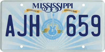 MS license plate AJH659