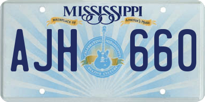 MS license plate AJH660