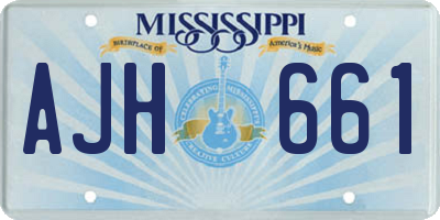 MS license plate AJH661