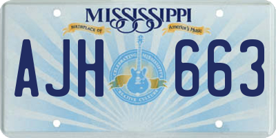 MS license plate AJH663