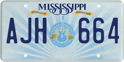 MS license plate AJH664