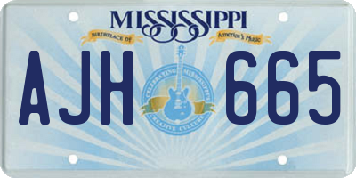 MS license plate AJH665