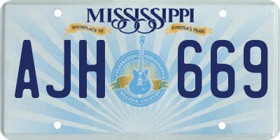 MS license plate AJH669