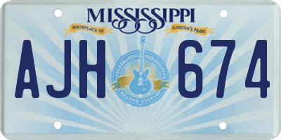 MS license plate AJH674