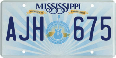 MS license plate AJH675