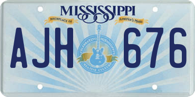 MS license plate AJH676