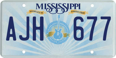 MS license plate AJH677