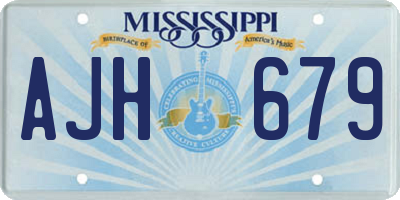 MS license plate AJH679