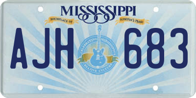 MS license plate AJH683