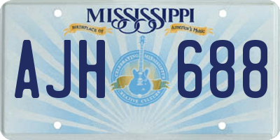 MS license plate AJH688