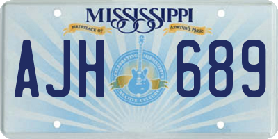 MS license plate AJH689