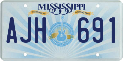 MS license plate AJH691