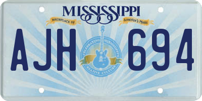 MS license plate AJH694