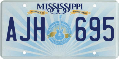 MS license plate AJH695