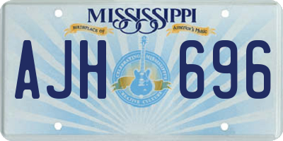 MS license plate AJH696