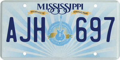 MS license plate AJH697