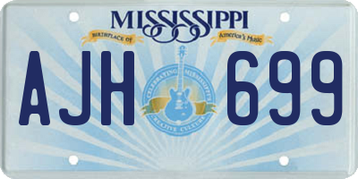MS license plate AJH699