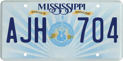 MS license plate AJH704