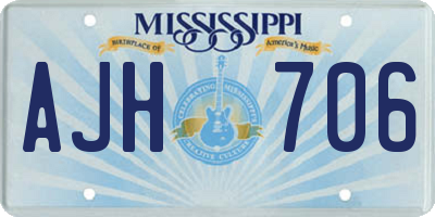 MS license plate AJH706