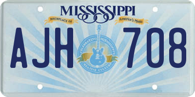 MS license plate AJH708