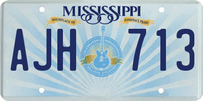 MS license plate AJH713