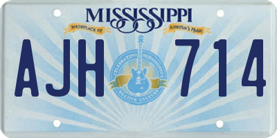 MS license plate AJH714