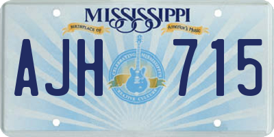 MS license plate AJH715