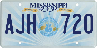 MS license plate AJH720